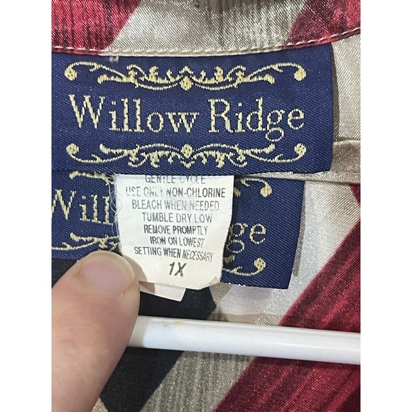 Willow Ridge Red Black Cream 2 Piece Set Shirt 1X - Picture 3 of 6